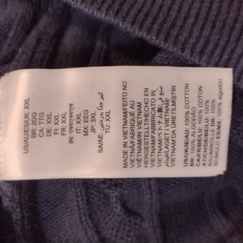 Amazon Essentials Dark Blue Cable Knit Sweater Xxl - image 6